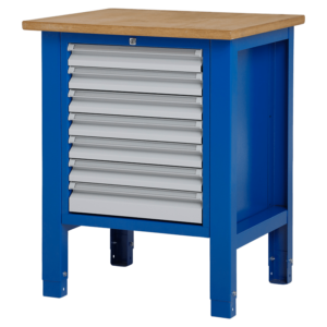 Werktafel met zeven stevige laden - 72.5x62x85-90 cm