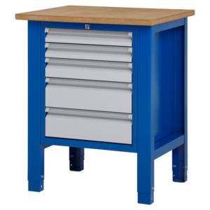 Werktafel met vijf stevige laden - 72.5x62x85-90 cm