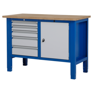 Medium Werktafel - laden & deur - 124x62x85-90 cm