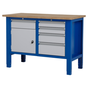 Medium Werktafel - laden & deur - 124x62x85-90 cm