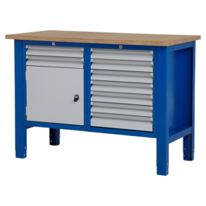 Medium Werktafel - laden & deur - 124x62x85-90 cm