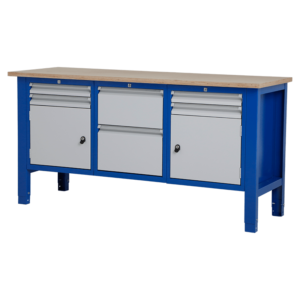 XL Werktafel - laden & deur - 176.5x62x85-90 cm