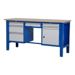 XL Werktafel - laden & legbord & deur - 176.5x62x85-90 cm