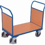 Dubbele voorwandwagen met hout - 1.040 x 500 x 975 mm